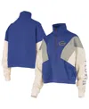 Pressbox Women's Royal Florida Gators Ferrara Color Block Quarter-zip Sweatshirt In Blue