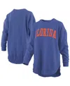 Pressbox Women's Royal Florida Gators Melange Poncho Vintage Fleece Long Sleeve Pullover Sweatshirt In Royal