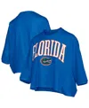 Pressbox Women's Royal Florida Gators Midi Arch Over Logo Oversized T-shirt In Blue