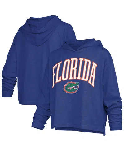 Pressbox Women's Royal Florida Gators Nelson Arch Over Logo Long Sleeve Hooded Slub T-shirt In Blue