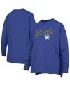 Pressbox Women's Royal Kentucky Wildcats Bonanza Chenille Harper Script Sweatshirt In Blue