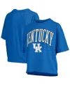 Pressbox Women's Royal Kentucky Wildcats Nelson Arch Over Logo Waist Length Oversized Slub T-shirt In Royal