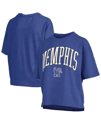 Pressbox Women's Royal Memphis Tigers Oversized Nelson Arch Over Logo Slub T-shirt