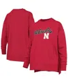 Pressbox Scarlet Nebraska Huskers Bonanza Chenille Harper Script Sweatshirt In Red