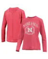 Pressbox Women's Scarlet Nebraska Huskers Chandler Olive Leaf Arch Long Sleeve T-shirt In Scarlet