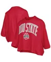 Pressbox Scarlet Ohio State Buckeyes Midi Arch Over Logo Oversized T-shirt In Red