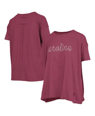 Pressbox Women's South Carolina Gamecocks Oversized Script-wordmark T-shirt In Garnet