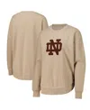 Pressbox Women's Tan Notre Dame Fighting Irish Poncho Fleece Pullover Sweatshirt In Tan