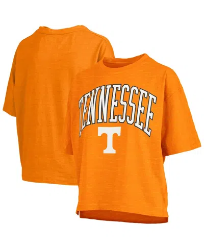 Pressbox Women's Tennessee Orange Tennessee Volunteers Nelson Arch Over Logo Waist Length Oversized Slub T-sh