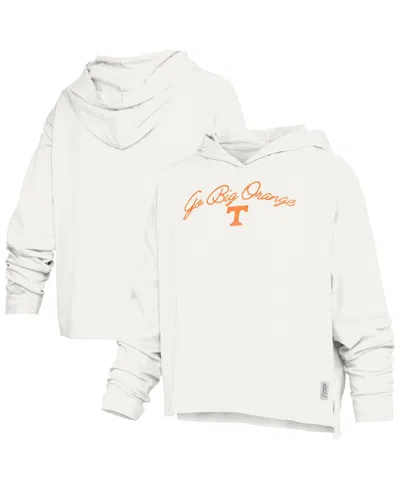 Pressbox Women's Tennessee Volunteers Faye Hooded Long-sleeve Slub T-shirt In White