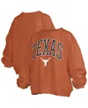 Pressbox Women's Texas Orange Texas Longhorns Janise Arch Over Logo Waist Length Oversized Pullover Sweatshir