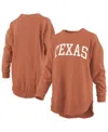 Pressbox Texas Orange Texas Longhorns Melange Poncho Vintage Fleece Long Sleeve Pullover Sweatshirt In Brown