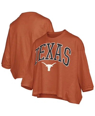 Pressbox Women's Texas Orange Texas Longhorns Midi Arch Over Logo Oversized T-shirt