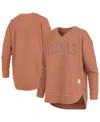 Pressbox Texas Orange Texas Longhorns Westin Poncho V-neck Pullover Sweatshirt In Orange
