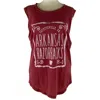 Pressbox Women's University Of Arkansas Ruffy Tank In Red In Red