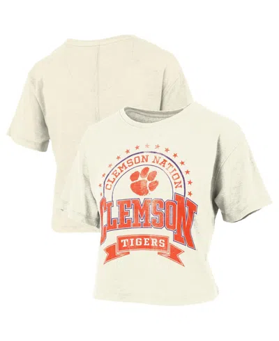Pressbox Women's Vintage-wash Slub-fabric T-shirt In Natural