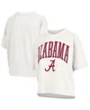 Pressbox White Alabama Crimson Tide Nelson Arch Over Logo Waist Length Oversized Slub T-shirt