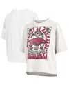 Pressbox White Arkansas Razorbacks Harmony Oversized T-shirt In White