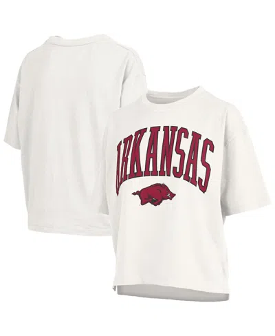 Pressbox Women's White Arkansas Razorbacks Nelson T-shirt In Multi