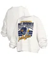 Pressbox White Cal Bears Oversized Janice Retro Waist-length Pullover Sweatshirt In White