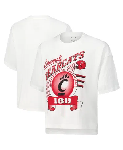 Pressbox Women's White Cincinnati Bearcats Rock Roll Slub T-shirt