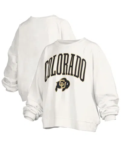 Pressbox Women's White Colorado Buffaloes Janise Fleece Sweatshirt