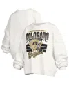 Pressbox White Colorado Buffaloes Oversized Janice Retro Waist-length Pullover Sweatshirt In White