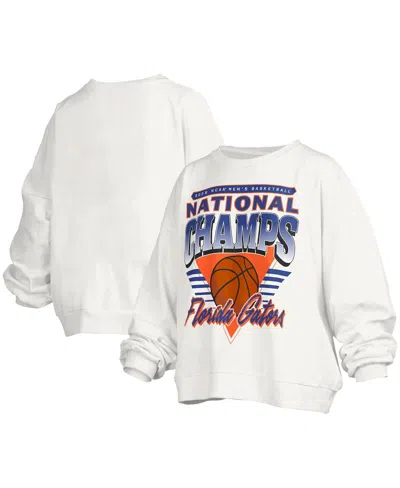 Pressbox Women's White Florida Gators 2025 Ncaa Men's Basketball National Champions Trilogy Basketball Janice