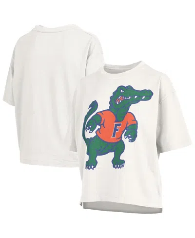 Pressbox Women's White Florida Gators Big Canvas Puff Castillo Motley Slub T-shirt