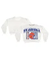 Pressbox Women's White Florida Gators Oversized Janice Retro Waist-length Sweatshirt In White