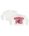 Pressbox Women's White Georgia Bulldogs Oversized Janice Retro Waist-length Sweatshirt In White