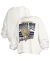 Pressbox White Georgia Tech Yellow Jackets Oversized Janice Retro Waist-length Pullover Sweatshirt In White