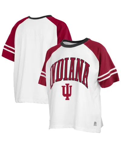 Pressbox Women's White Indiana Hoosiers Sky Colo Block T-shirt In Multi