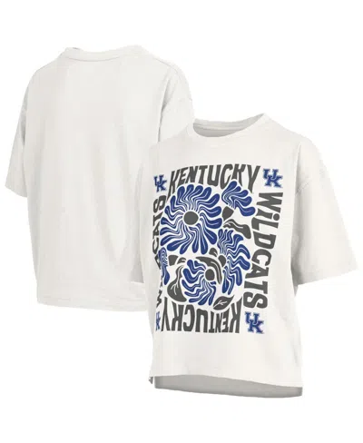 Pressbox Women's White Kentucky Wildcats Elena Oversized Slub T-shirt