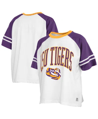 Pressbox Women's White Lsu Tigers Sky Color Block T-shirt