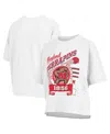 Pressbox Women's White Maryland Terrapins Rock Roll Slub T-shirt In White