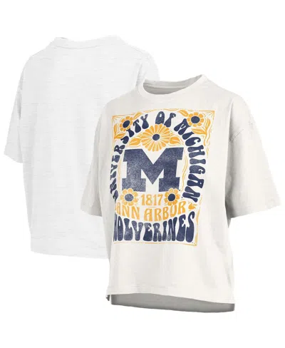 Pressbox Women's White Michigan Wolverines Harmony Oversized T-shirt