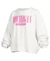 Pressbox White Penn State Nittany Lions Sutton Janise Waist Length Oversized Pullover Sweatshirt In White