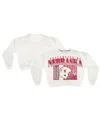 Pressbox Women's White Nebraska Huskers Oversized Janice Retro Waist-length Sweatshirt In White