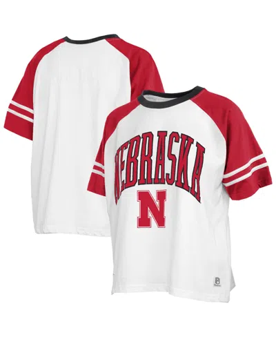 Pressbox Women's White Nebraska Huskers Sky Colo Block T-shirt In Multi