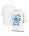 Pressbox Women's White North Carolina Tar Heels Rock Roll Slub T-shirt In White