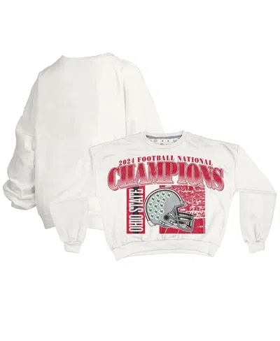 Pressbox Women's White Ohio State Buckeyes College Football Playoff 2024 National Champions Zone Oversized Sw