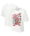 Pressbox Women's White Ohio State Buckeyes Rock Roll Slub T-shirt In White