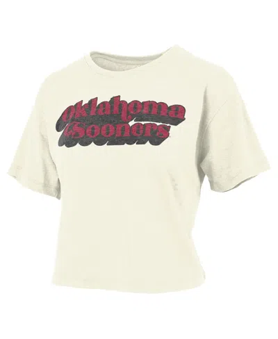 Pressbox Women's White Oklahoma Sooners Easy Team Name Waist-length T-shirt In Neutral