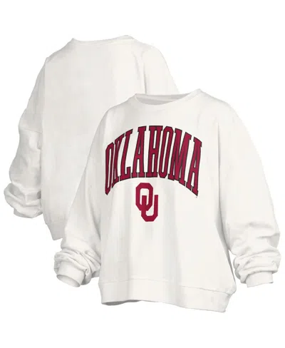 Pressbox Women's White Oklahoma Sooners Janise Fleece Sweatshirt