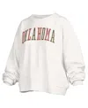 Pressbox Women's White Ohio State Buckeyes Janise Waist Length Oversized Pullover Sweatshirt In White