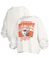 Pressbox Women's White Oklahoma State Cowboys Oversized Janice Retro Waist-length Pullover Sweatshirt In White