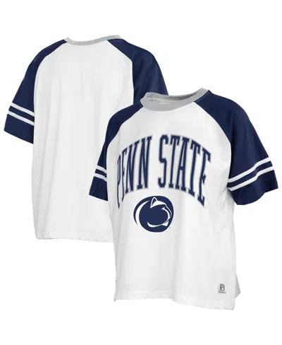 Pressbox Women's White Penn State Nittany Lions Sky Colo Block T-shirt In Animal Print