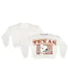 Pressbox Women's White Texas Longhorns Oversized Janice Retro Waist-length Sweatshirt In White