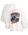 Pressbox Women's White Virginia Cavaliers Oversized Janice Retro Waist-length Pullover Sweatshirt In White